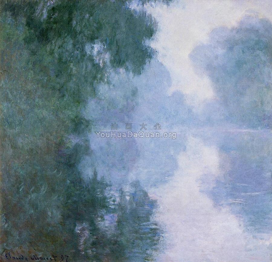 Arm of the Seine near Giverny in the Fog - 克劳德·莫奈